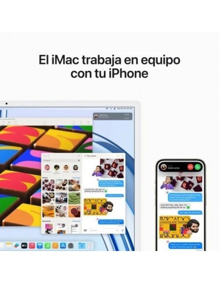 Apple iMac Apple M3/ 8GB/ 256GB SSD/ 10 Núcleos GPU/ 24" 4.5K Retina Plata