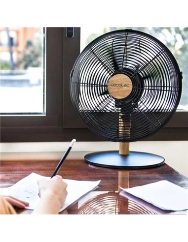 Cecotec EnergySilence 600 WoodDesk Ventilador de sobremesa con 40W