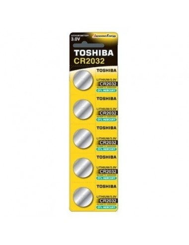 Toshiba Pack de 5 Pilas de Botón CR2032 3V