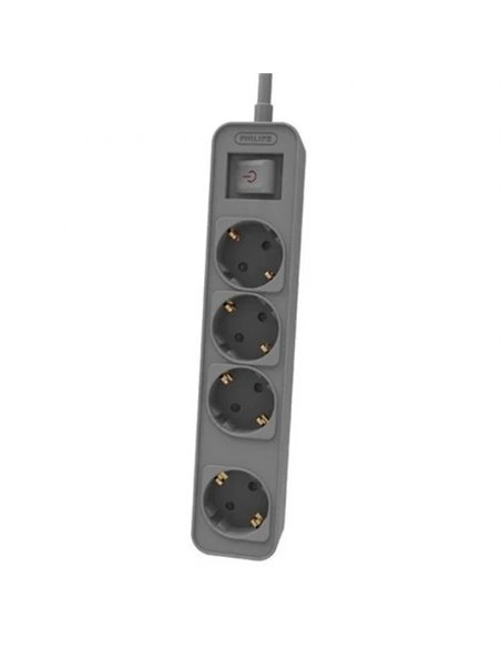 Philips CHP2144G/62 Regleta con Interruptor de 4 Tomas 1.5m Gris