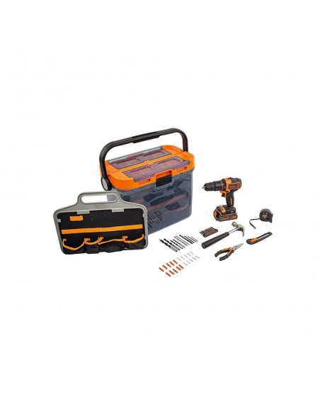 Black & Decker Taladro Percutor Batería 18V + Accesorios + Maletín