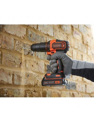 Black & Decker Taladro Percutor Batería 18V + Accesorios + Maletín