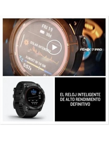 Garmin Fénix 7X Pro Solar Edition Reloj Smartwatch 51mm Gris con Correa Negra