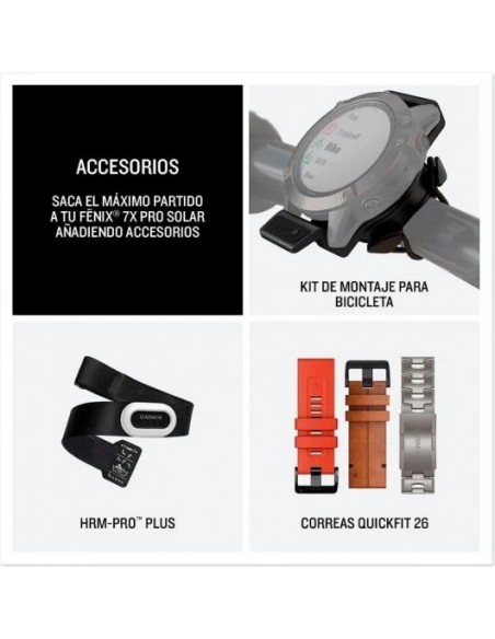 Garmin Fénix 7 Pro Solar Reloj Smartwatch 47mm Gris con Correa Negra