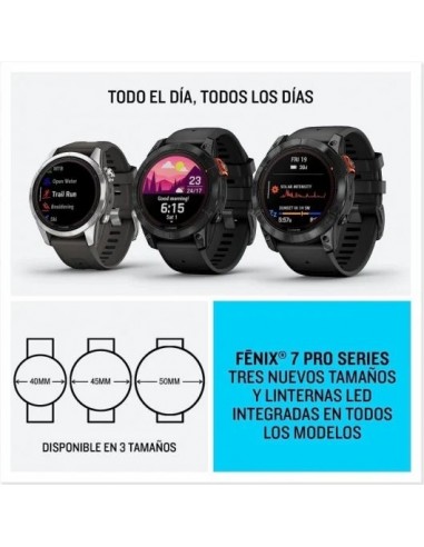 Garmin Fénix 7 Pro Solar Reloj Smartwatch 47mm Gris con Correa Negra