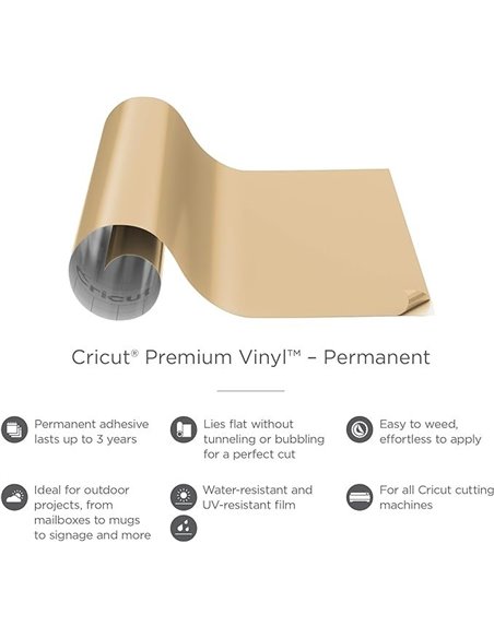 Cricut Vinilo Permanente Premium Marfil Perla 30.5 x 122cm