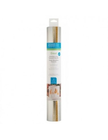Cricut Textured Pack 3 Vinilos Adhesivos Permanentes 30.5 x 61 cm Metales Preciosos
