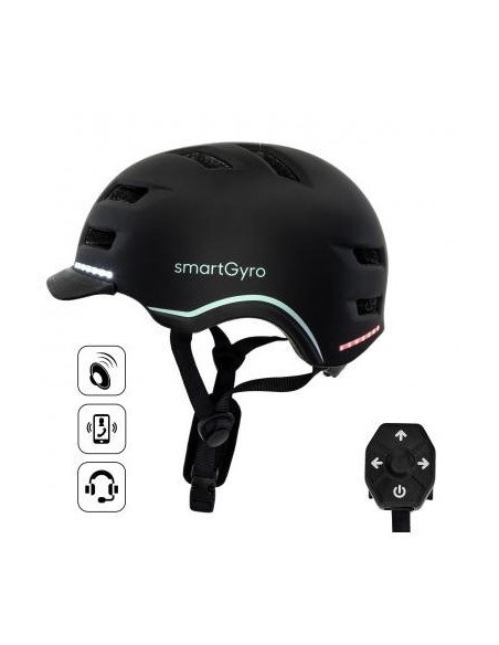 SmartGyro Helmet Pro Casco Inteligente para Adulto Talla M Negro