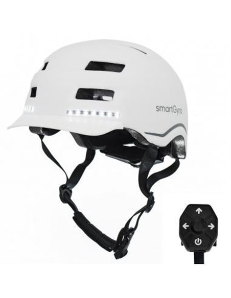 SmartGyro Helmet Max Casco Inteligente con LED Talla L Blanco