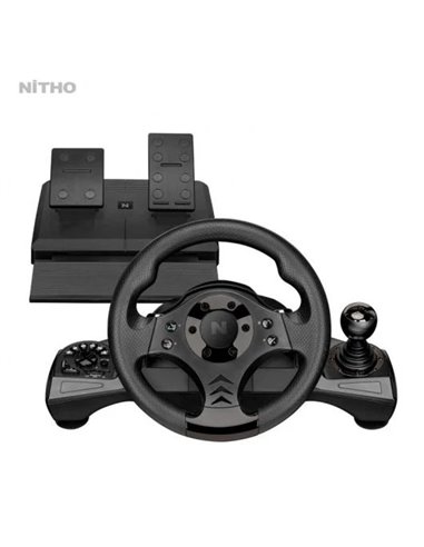 Nitho Drive Pro V16 Volante de Carreras + Pedales para PC/PS4/Xbox/Switch