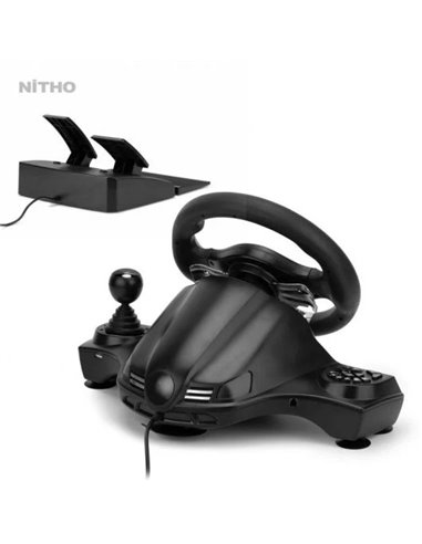 Nitho Drive Pro V16 Volante de Carreras + Pedales para PC/PS4/Xbox/Switch