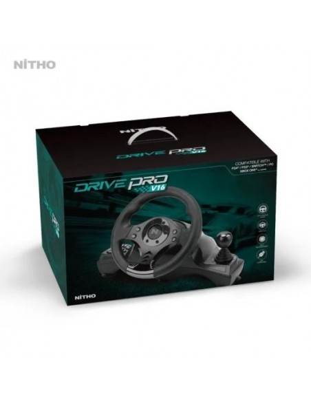 Nitho Drive Pro V16 Volante de Carreras + Pedales para PC/PS4/Xbox/Switch