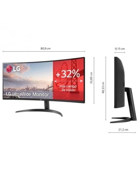 LG 34WR50QC-B 34" LCD UltraWide WQHD 100Hz FreeSync Monitor Curvo