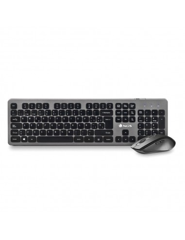 NGS IDOL KIT Teclado y Ratón Inalámbricos Gris Oscuro