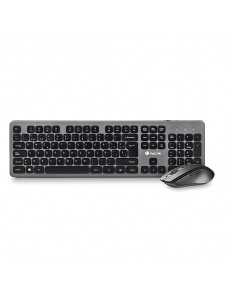NGS IDOL KIT Teclado y Ratón Inalámbricos Gris Oscuro