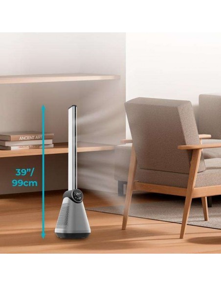 Cecotec EnergySilence 9890 Skyline Bladeless Dark Ventilador de torre sin aspas de 39" con 50W