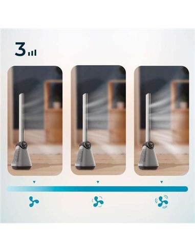Cecotec EnergySilence 9890 Skyline Bladeless Dark Ventilador de torre sin aspas de 39" con 50W