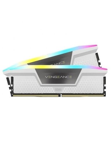Corsair Vengeance RGB DDR5 6000MHz PC5-48000 32GB 2x16GB CL36 Blanca Memoria