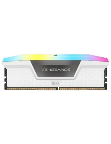 Corsair Vengeance RGB DDR5 6000MHz PC5-48000 32GB 2x16GB CL36 Blanca Memoria