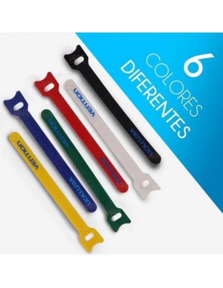 Vention KAC00 Tira Organizadora de Cables 15cm Pack de 6 unidades