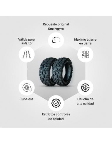 SmartGyro Adventure1 Pack 2 Cubiertas sin GEL para Patinetes SmartGyro Tubeless Speedway/Rockway/Crossover