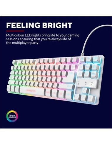Trust GXT 833W THADO Teclado Gaming metálico y compacto con iluminación LED multicolor
