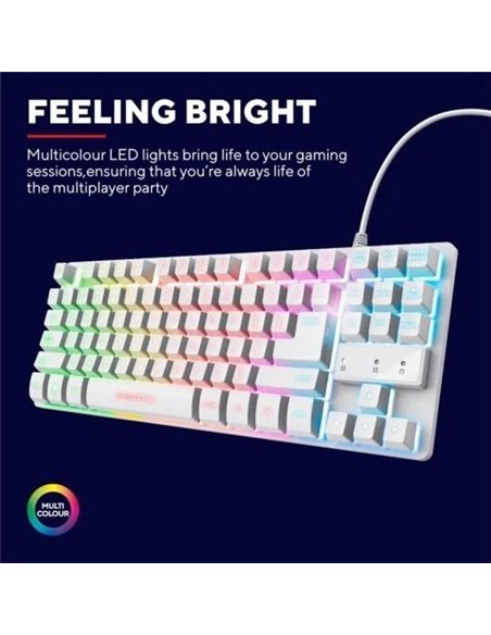 Trust GXT 833W THADO Teclado Gaming metálico y compacto con iluminación LED multicolor