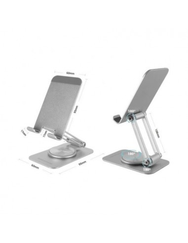 Mars Gaming MA-RSS Soporte 360º Plegable para Smartphone de Aluminio Gris Plateado