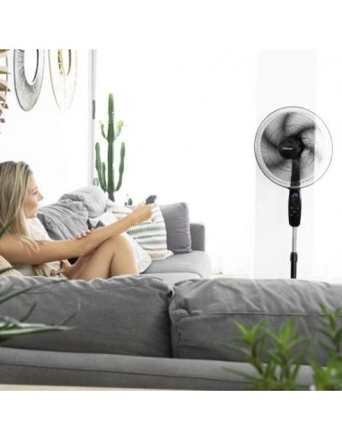 Cecotec EnergySilence 620 MaxFlow Smart. Ventilador de Pie con Mando a Distancia y Temporizador 70W