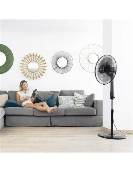 Cecotec EnergySilence 620 MaxFlow Smart. Ventilador de Pie con Mando a Distancia y Temporizador 70W