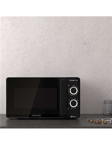 Cecotec ProClean 3130. Microondas con Grill Negro 20L 700W