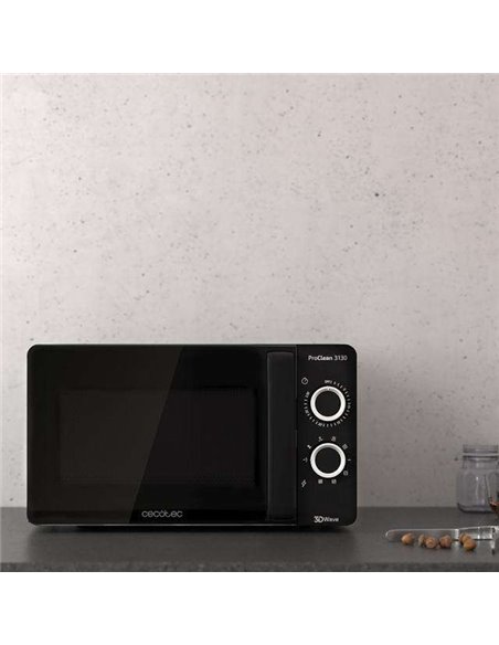 Cecotec ProClean 3130. Microondas con Grill Negro 20L 700W