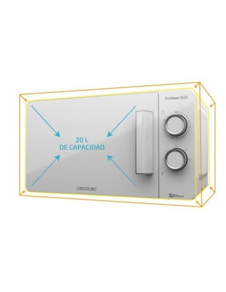 Cecotec ProClean 3020. Microondas Revestimiento Ready2Clean 20L 700W