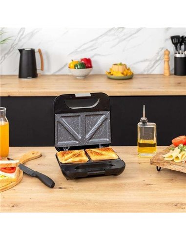 Cecotec Rock'nToast Classic + Sandwichera de 2 sándwiches en acero inoxidable 800W