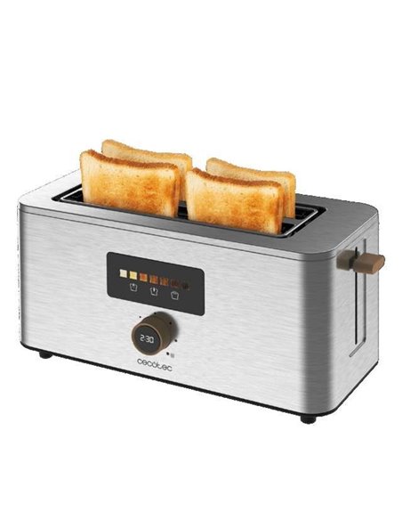Cecotec Touch&Toast Extra Double Tostador vertical de acero con doble ranura larga 1500W