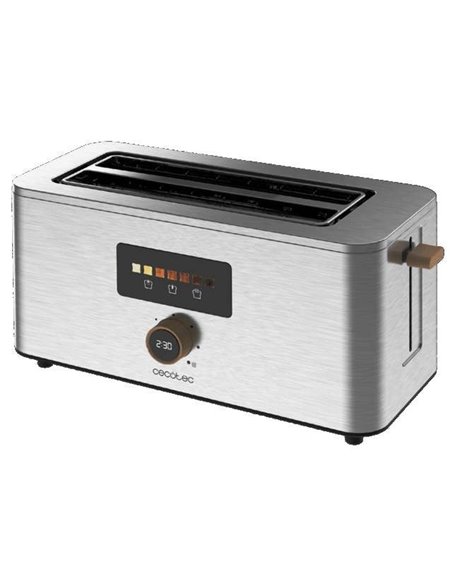 Cecotec Touch&Toast Extra Double Tostador vertical de acero con doble ranura larga 1500W