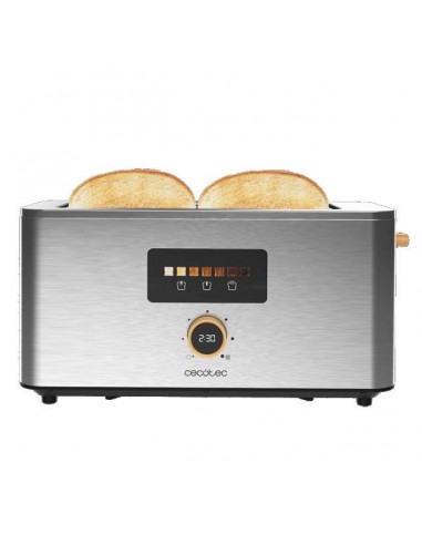Cecotec Touch&Toast Extra Double Tostador vertical de acero con doble ranura larga 1500W