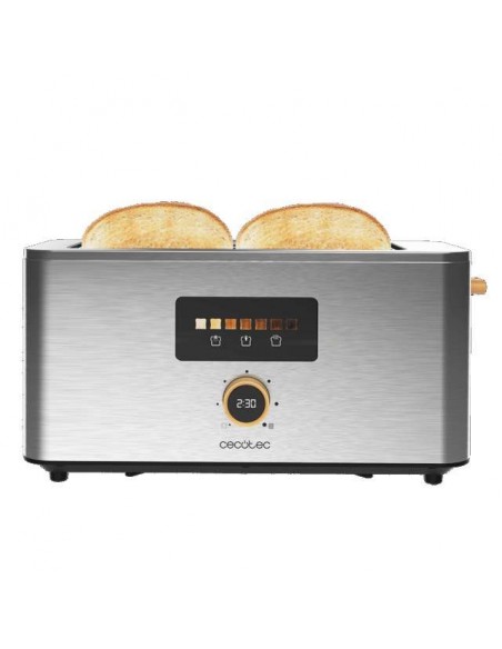 Cecotec Touch&Toast Extra Double Tostador vertical de acero con doble ranura larga 1500W