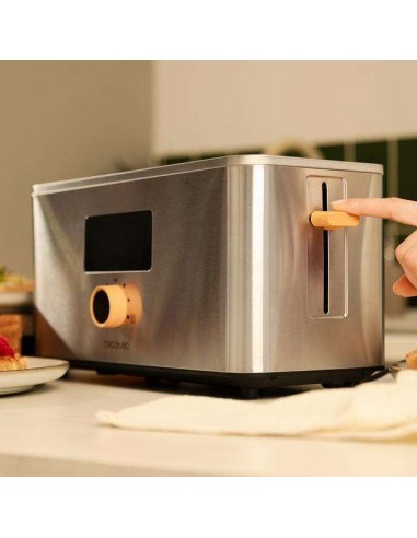 Cecotec Touch&Toast Extra Double Tostador vertical de acero con doble ranura larga 1500W
