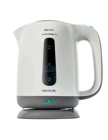 Cecotec ThermoSense 170. Hervidor de Agua Eléctrico Libre de BPA 1.7L 2200W