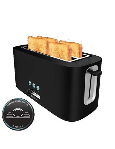 Cecotec Toast&Taste 16000 Extra Double.Tostadora Vertical 2 Ranuras Largas de 1630W