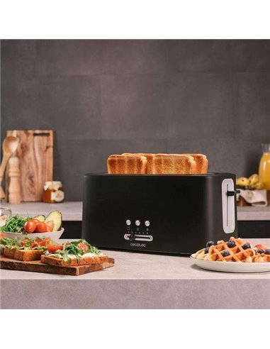 Cecotec Toast&Taste 16000 Extra Double.Tostadora Vertical 2 Ranuras Largas de 1630W
