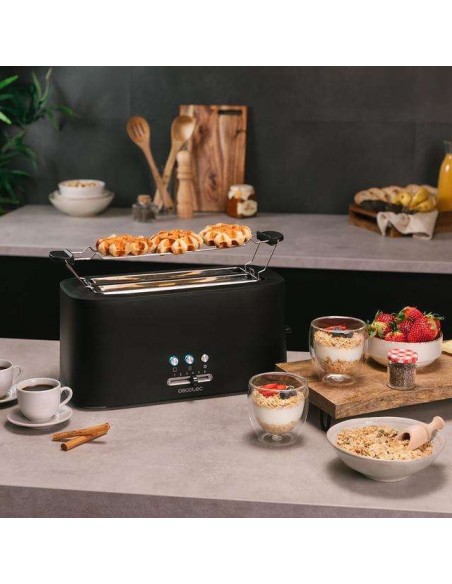 Cecotec Toast&Taste 16000 Extra Double.Tostadora Vertical 2 Ranuras Largas de 1630W