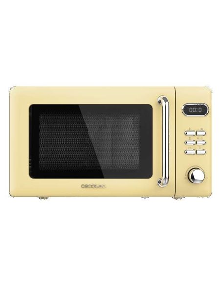 Cecotec ProClean 5110 Retro Yellow Microondas Digital con Grill 20L 700W