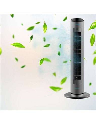 Cecotec EnergySilence 8190 Skyline Ionic. Ventilador de Torre Digital con Mando a Distancia y Temporizador 60W
