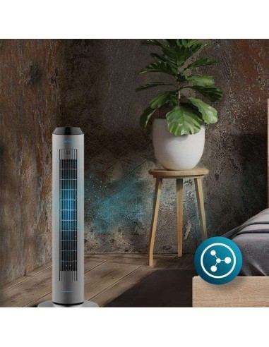 Cecotec EnergySilence 8190 Skyline Ionic. Ventilador de Torre Digital con Mando a Distancia y Temporizador 60W