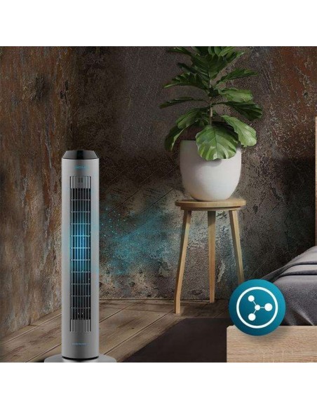 Cecotec EnergySilence 8190 Skyline Ionic. Ventilador de Torre Digital con Mando a Distancia y Temporizador 60W
