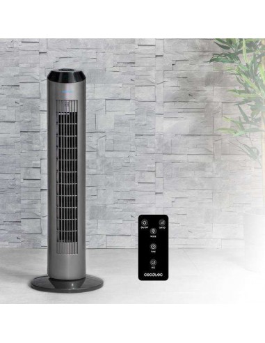 Cecotec EnergySilence 8190 Skyline Ionic. Ventilador de Torre Digital con Mando a Distancia y Temporizador 60W