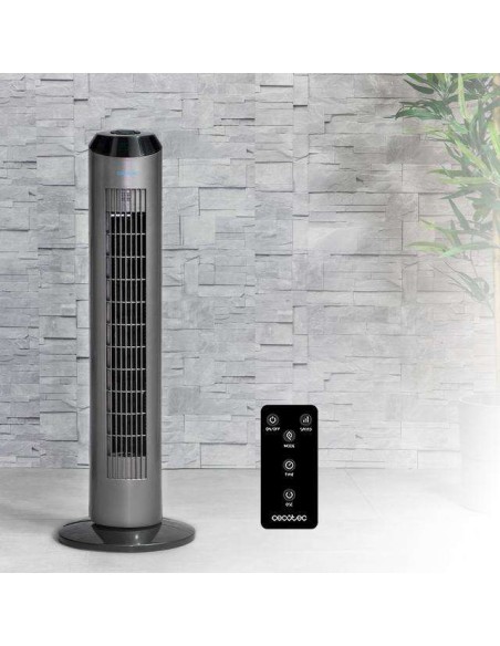 Cecotec EnergySilence 8190 Skyline Ionic. Ventilador de Torre Digital con Mando a Distancia y Temporizador 60W