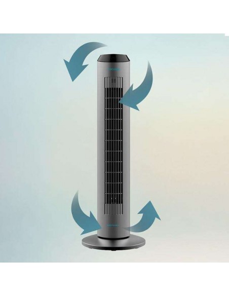 Cecotec EnergySilence 8190 Skyline Ionic. Ventilador de Torre Digital con Mando a Distancia y Temporizador 60W